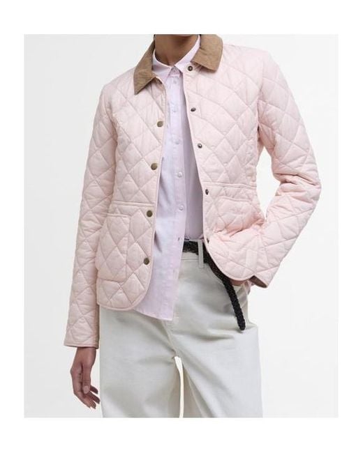 Barbour Pink Deveron Quilted Collar Jacket