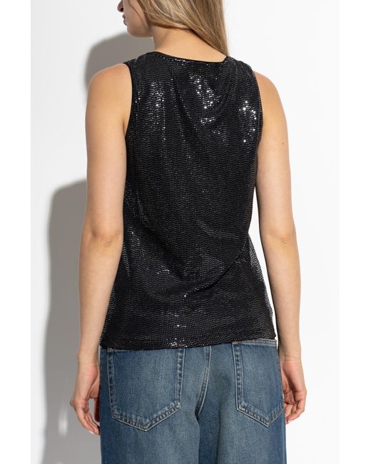 MCM Black Logo-Patch Tank Top