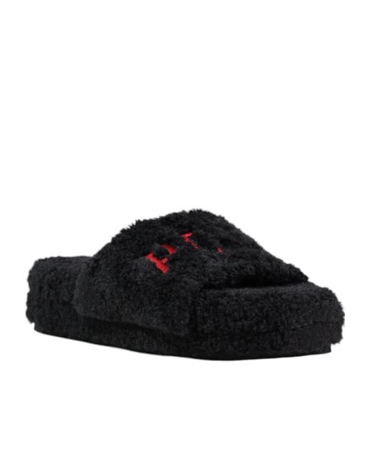 Ralph Lauren Black Logo Slippers