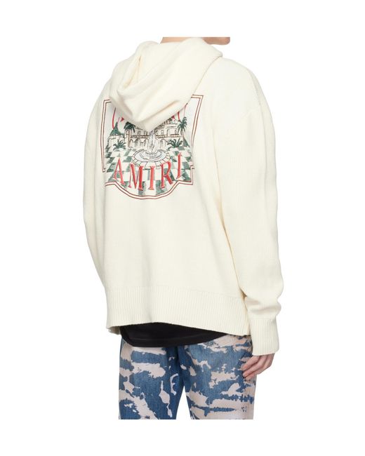 Amiri White Chateau Sketch Long-Sleeved Hoodie for men