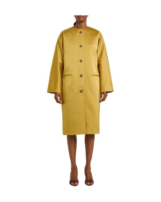 Staud Yellow Liz Satin Coat