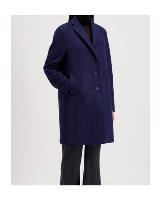 Harris Wharf London Blue Single-Breasted Coat