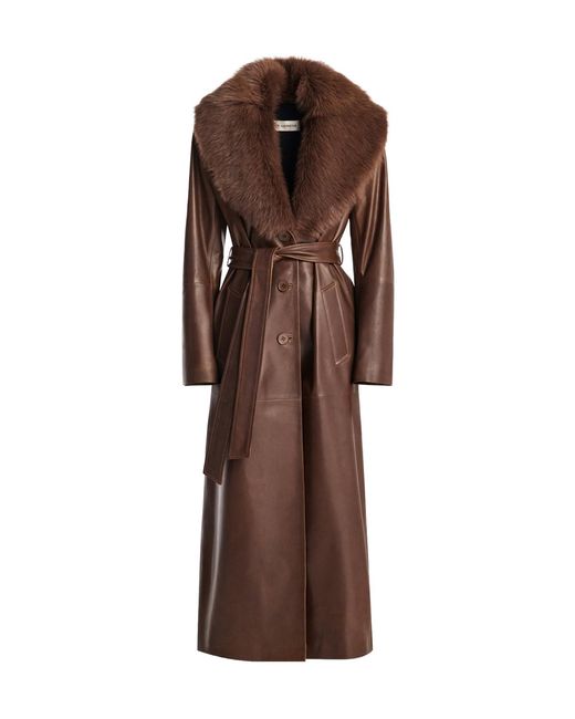 Nour Hammour Brown Long-Sleeved Coat