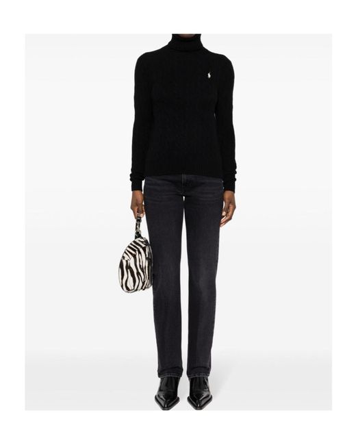 Polo Ralph Lauren Black Roll Neck Knitted Jumper