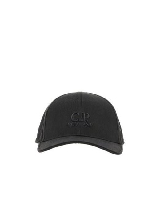 C P Company Black Logo Baseball Cap for men