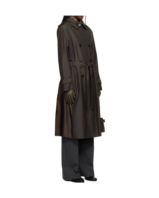 Our Legacy Black Origami Wool Blend Trench Coat With Turn-Down Collar