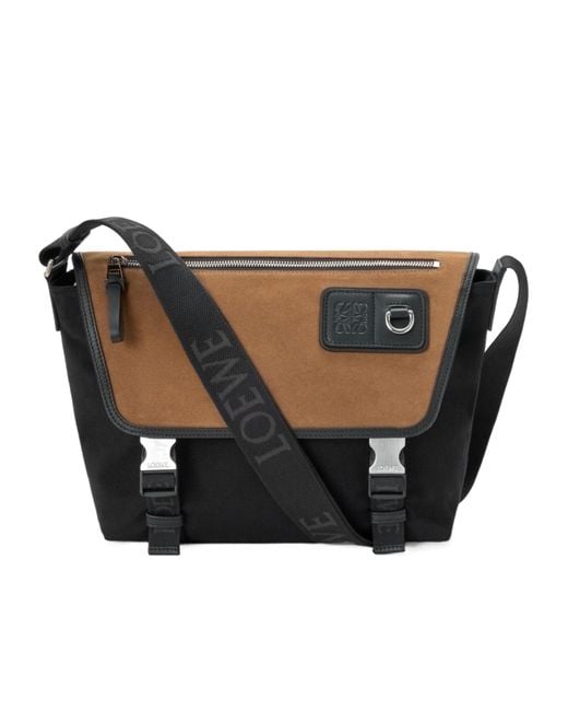 Loewe Black Medium Flex Messenger Bag for men