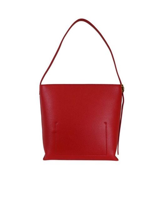 Coccinelle Red C-Me Logo Printed Hobo Bag