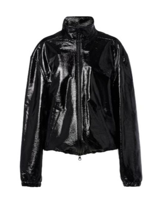 Courreges Black Vinyl Blouson Jacket