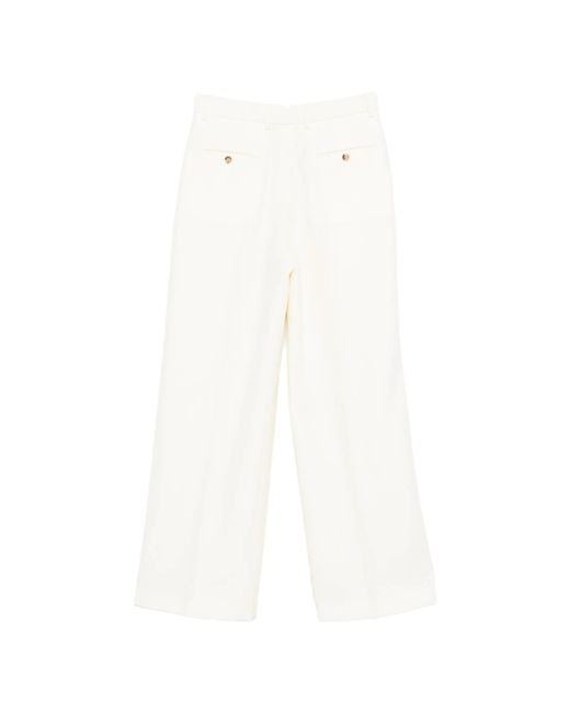 AMI White Low Waist Trousers