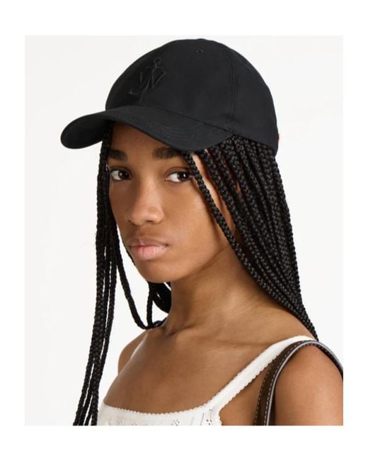 J.W. Anderson Black Jw Anderson Logo Embroidered Curved Peak Cap for men