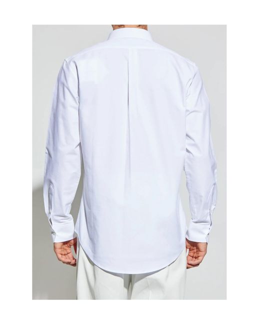 Givenchy White Paris Logo Embroidered Long-Sleeved Shirt for men