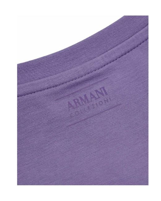 Armani Collezioni Purple Item O-Neck Short-Sleeved T-Shirt for men