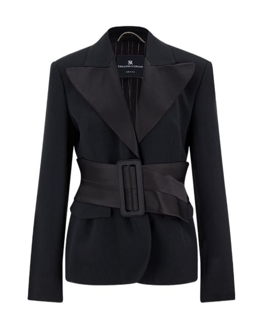 Ermanno Scervino Black Short Lapel Blazer