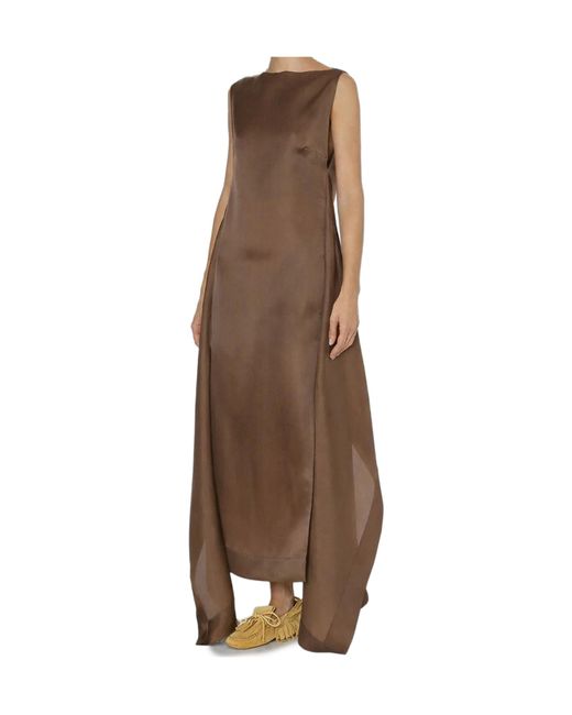 Alberta Ferretti Brown Sleeveless Long Dress