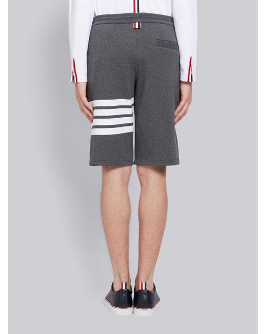 Thom Browne Black Bar Drawstring Shorts for men