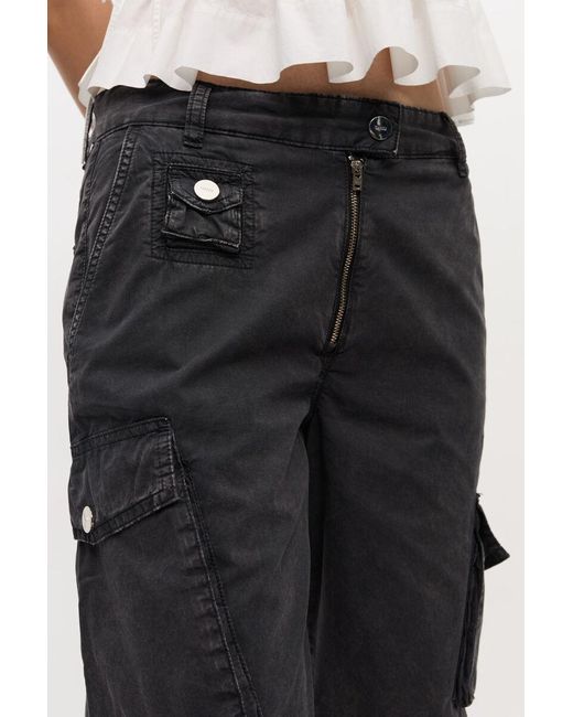 Ganni Gray Drawstring Cargo Trousers