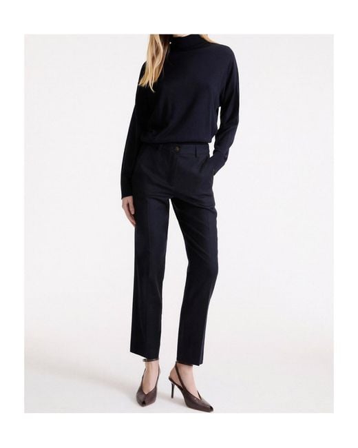 Marella Blue Casual Trousers With Belt Loops
