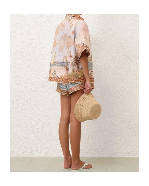 Zimmermann Natural Mahon Relaxed Shorts