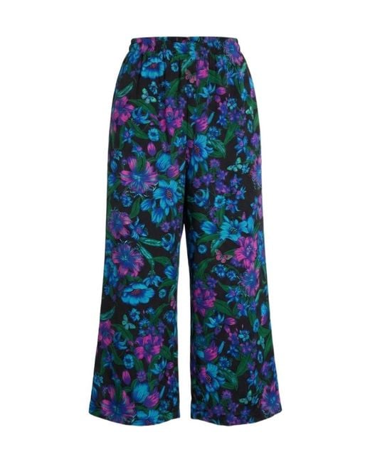 Gucci Blue Printed Silk Leisure Pants