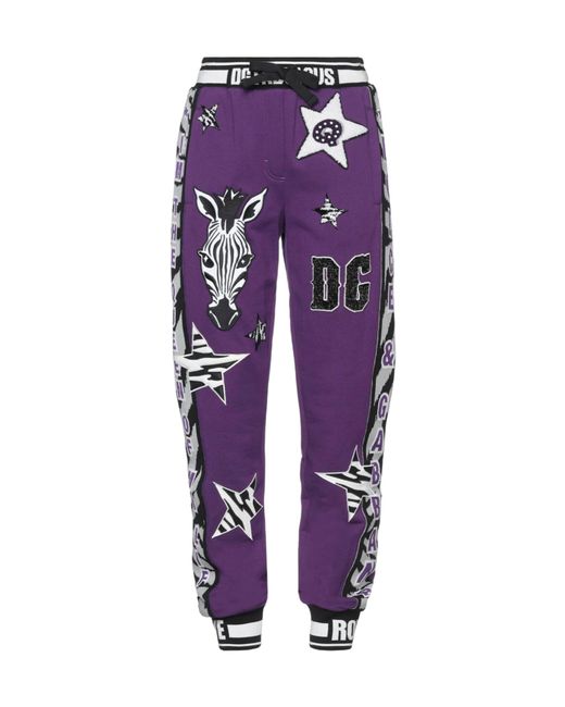 Dolce & Gabbana Purple Colored Suede Trousers