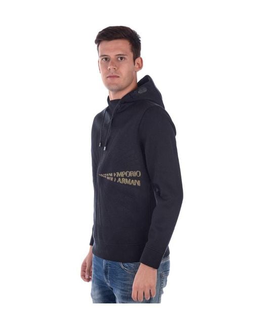 Emporio Armani Blue Hooded Sweater for men