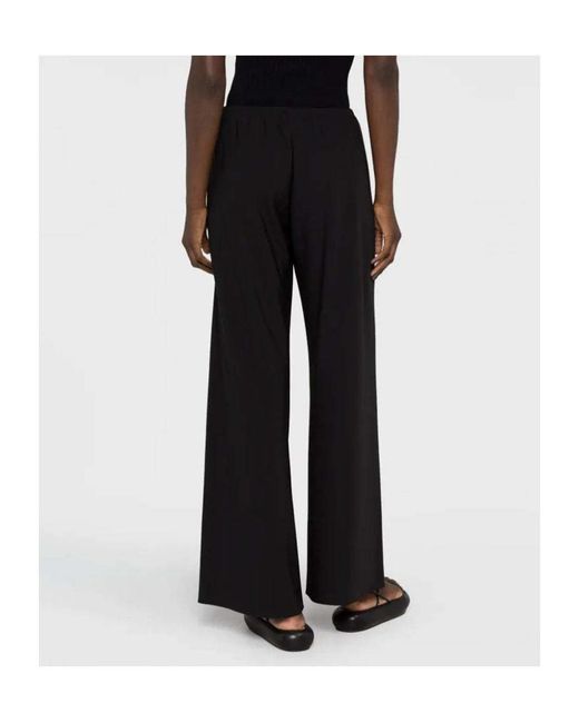 The Row Black Elasticated Waistband Wide-Leg Trousers