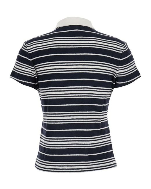 FRAME Blue Short-Sleeved Polo Shirt