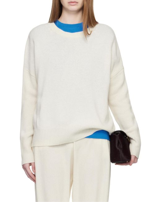 Lisa Yang White Mila Crewneck Knitwear