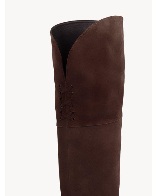 Chloé Brown 85Mm Eve Suede Over-The-Knee Boots