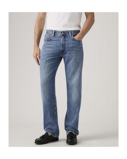 Levi's Blue Premium 555 Relaxed Straight Jeans for men