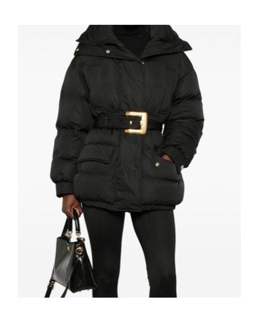 Balmain Black Belted Puffer Jacket