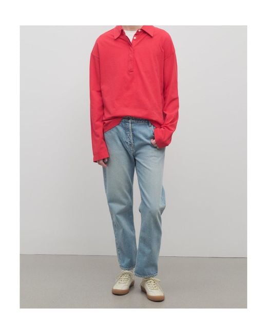 The Row Blue Mid-Rise Straight-Leg Jeans