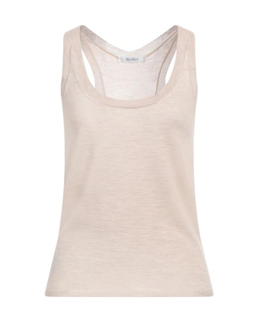 Max Mara Natural Minimalist Sleeveless Knitted Top