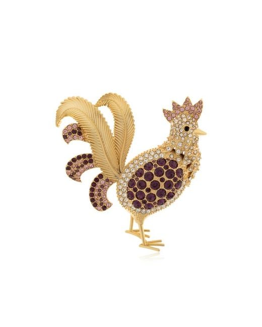 Dolce & Gabbana White Sartoria Rooster Brooch for men