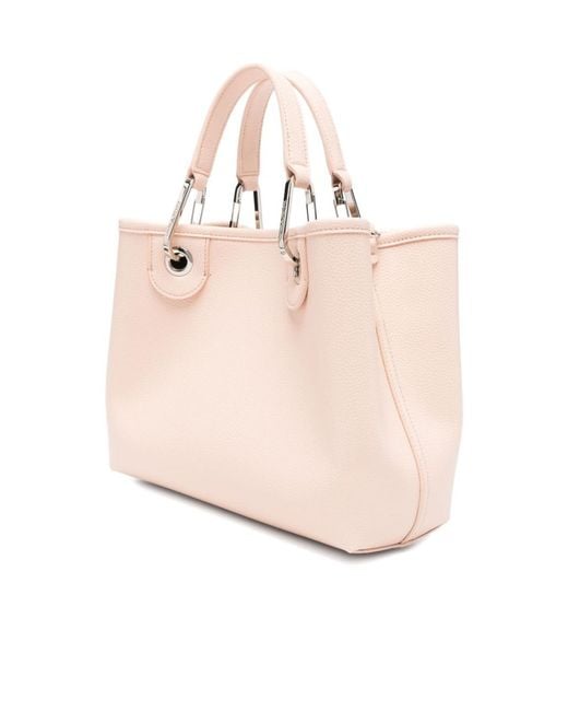 Emporio Armani Pink Myea Logo Printed Tote Bag