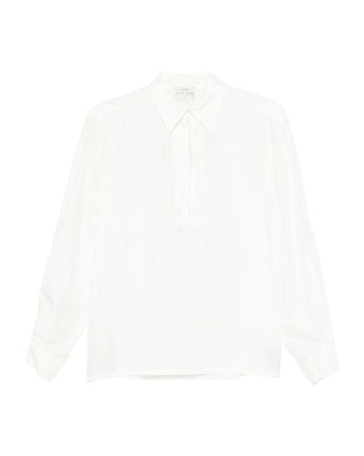 Forte_forte White Long-Sleeved Polo Shirt