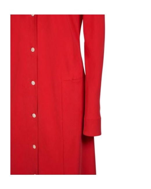 The Row Red Button Dress