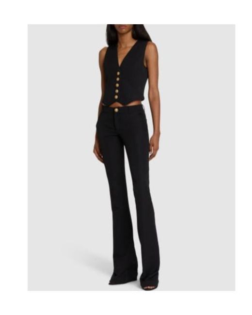 Balmain Black Logo Button Casual Pants