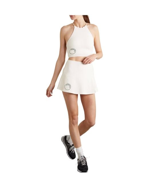 Marysia Swim White Scalloped Stretch Recycled Seersucker Tennis Skirt