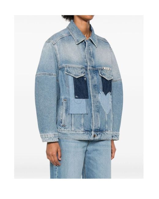 Moschino Blue Patchwork Denim Jacket