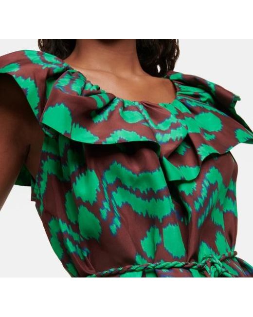 Ulla Johnson Green Printed Mid-Length Dress