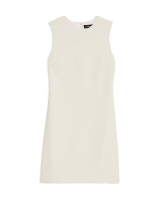 Theory Natural Crewneck Sleeveless Shift Dress