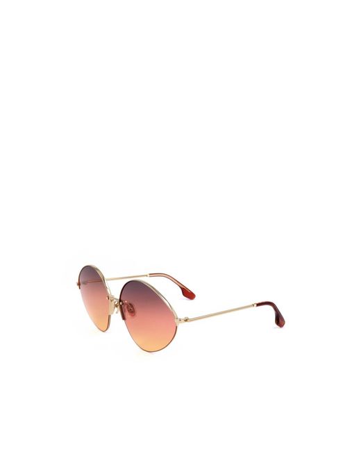 Victoria Beckham Pink Oval-Frame Sunglasses