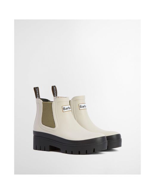 Barbour White Waterproof Ankle Boots