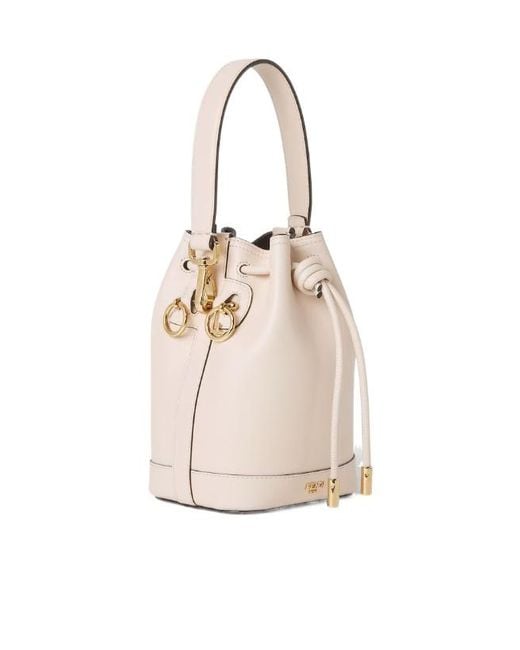 Fendi White Mon Tresor Drawstring Mini Bucket Bag