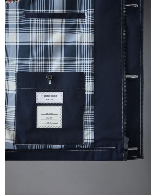 Thom Browne Blue Contrast-Stitching Raglan Jacket for men