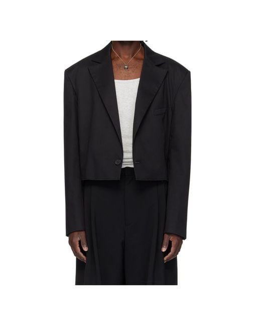 Lu'u Dan Black Slashed Blazer for men