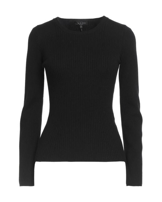 Rag & Bone Black Solid Lightweight Knit Sweater