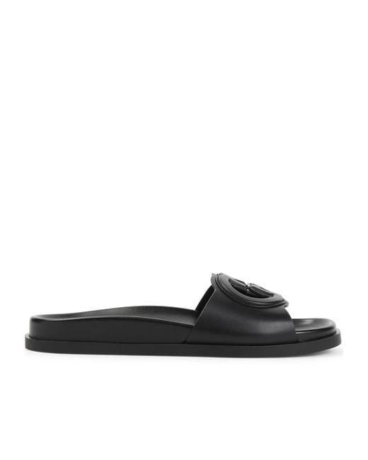 Gucci Black Interlocking G Cut Out Sandals